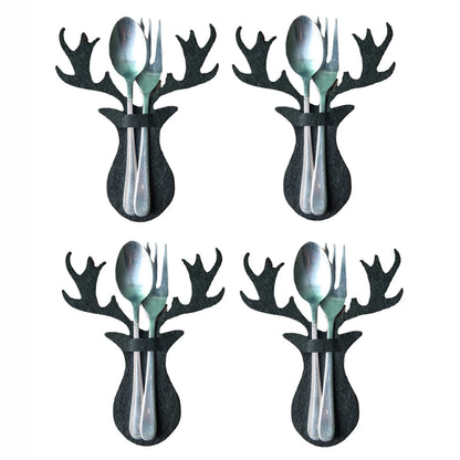 4PCS Christmas Tree Cutlery Bag Unique Exquisite Cutlery Holder Organizer Christmas Table Knife Fork Holder Party Decoration