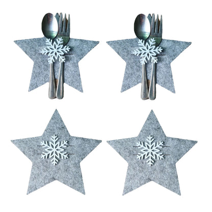4PCS Christmas Tree Cutlery Bag Unique Exquisite Cutlery Holder Organizer Christmas Table Knife Fork Holder Party Decoration