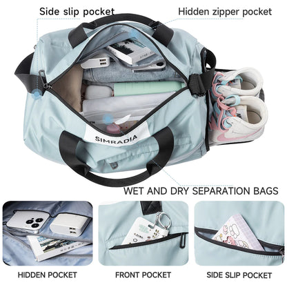 Kono Sports Duffle Bag with Shoes Compartment and Shoulder Strap Waterproof Gym Bag for Men and Women