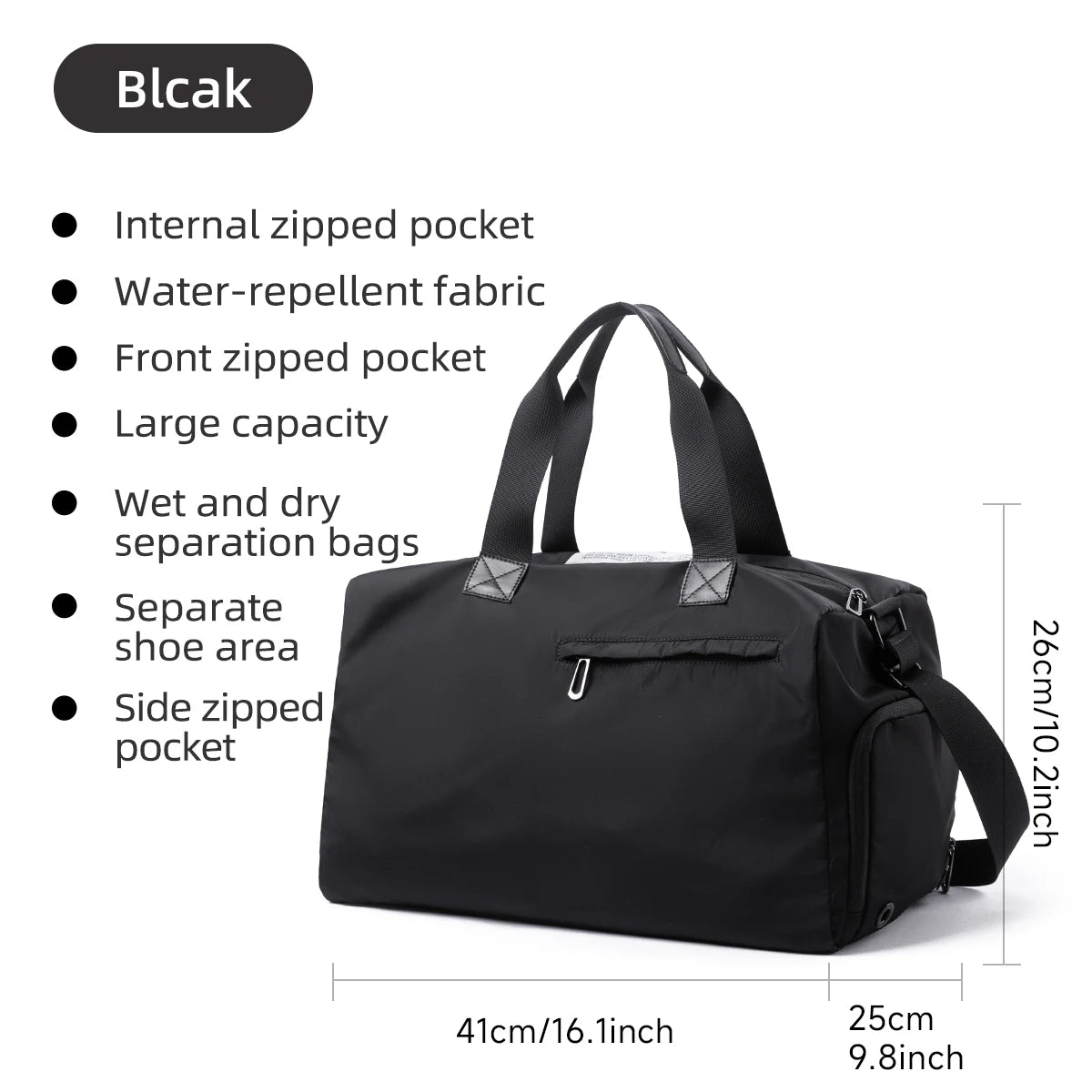 Kono Sports Duffle Bag with Shoes Compartment and Shoulder Strap Waterproof Gym Bag for Men and Women