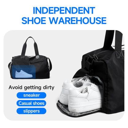 Kono Sports Duffle Bag with Shoes Compartment and Shoulder Strap Waterproof Gym Bag for Men and Women