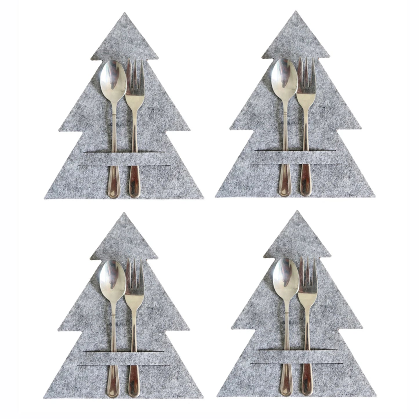 4PCS Christmas Tree Cutlery Bag Unique Exquisite Cutlery Holder Organizer Christmas Table Knife Fork Holder Party Decoration