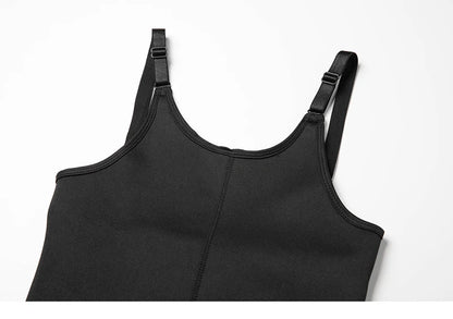 Women's Waist Trainer Sauna Sweat Vest Corset Body Shaper Neoprene Shapewear Gym Workout Tank Top Black Slimming Top with Zipper
