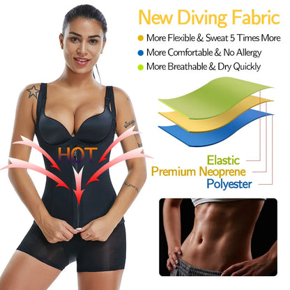 Women's Waist Trainer Sauna Sweat Vest Corset Body Shaper Neoprene Shapewear Gym Workout Tank Top Black Slimming Top with Zipper