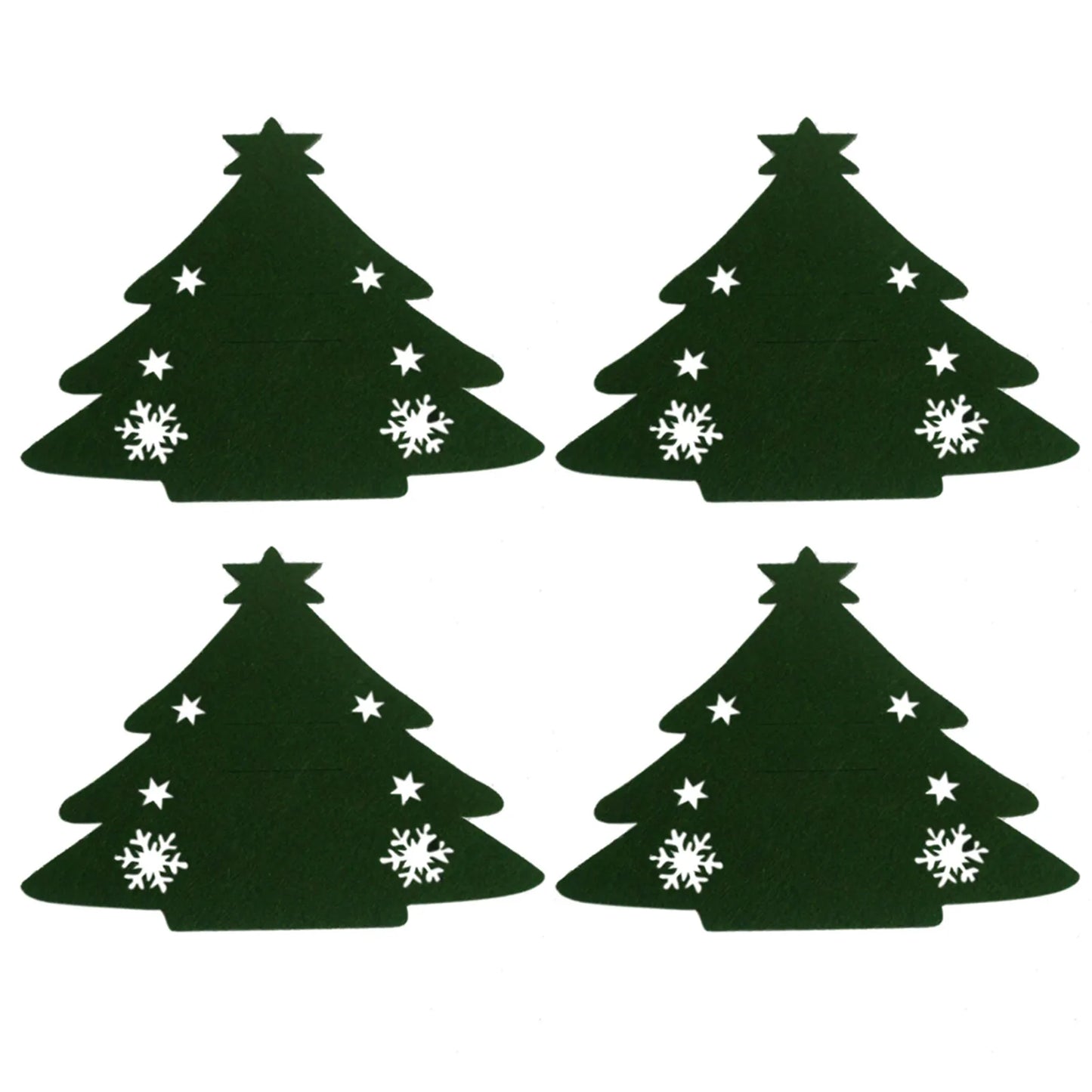 4PCS Christmas Tree Cutlery Bag Unique Exquisite Cutlery Holder Organizer Christmas Table Knife Fork Holder Party Decoration