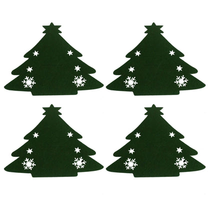 4PCS Christmas Tree Cutlery Bag Unique Exquisite Cutlery Holder Organizer Christmas Table Knife Fork Holder Party Decoration