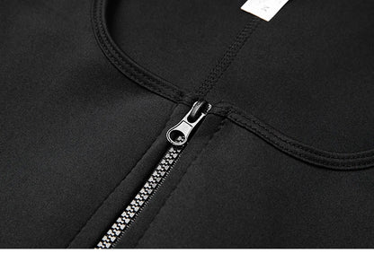 Women's Waist Trainer Sauna Sweat Vest Corset Body Shaper Neoprene Shapewear Gym Workout Tank Top Black Slimming Top with Zipper