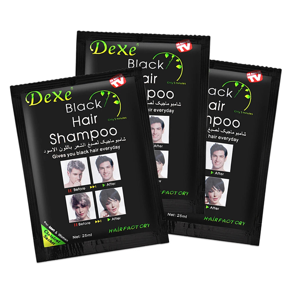 250ML Black Hair Shampoo For Men Women 5 Minutes Fast Become Black Hair Dye Herb Natural Hair Care Restore Colorant Shampoo