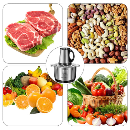 [UK STOCK] 5L Meat grinder Electric Meat Grinders Stainless Steel Food Crusher Multifunctional Vegetable Slicer Chopper Mincer