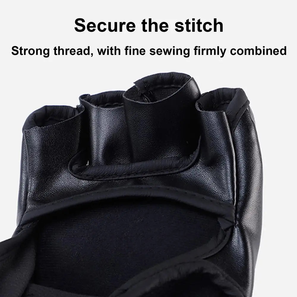 Boxing Gloves Taekwondo Sparring Gear Gloves Half Finger Adjustable Mitts Wrist Support For Kickboxing Cage Fighting Punching