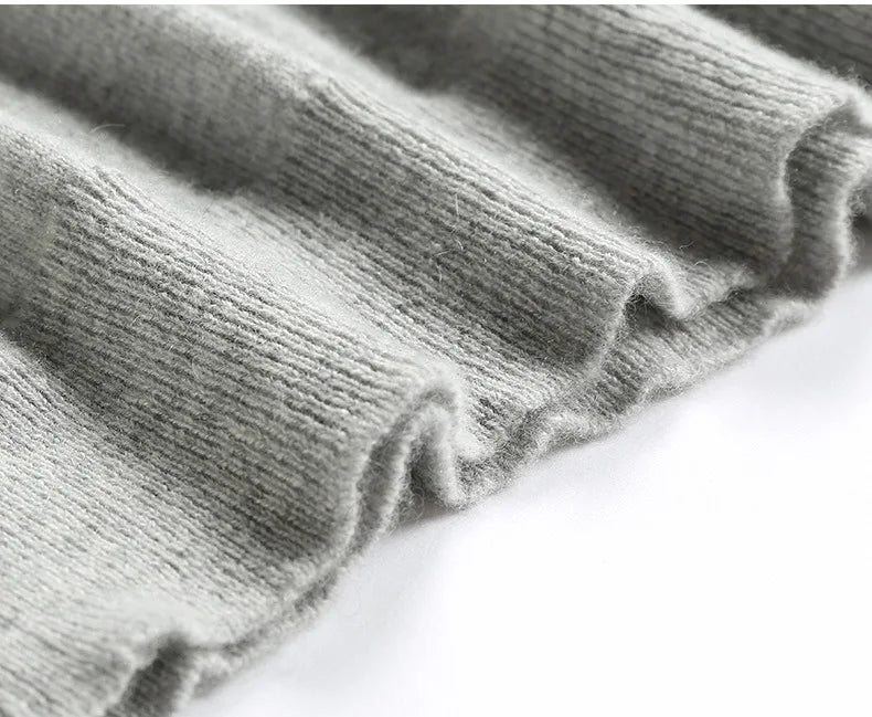 100% Cashmere Wool Men's Turtleneck Knit Sweater 2024 Autumn Winter High Collar Warm Jumper Men Turtle Neck Knitted Pullover