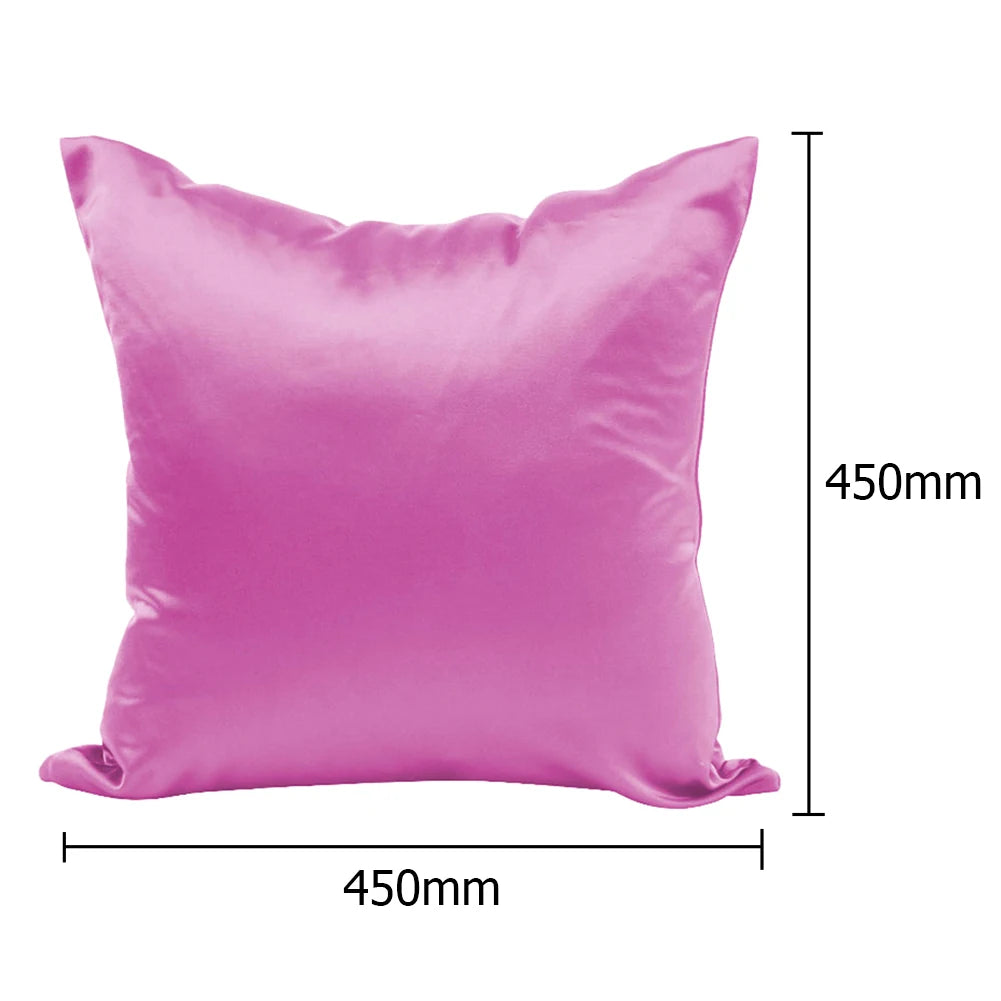 Satin Silk Chair Cushion Sleeve Fashion Glossy Throw Pillowcase Solid Color Hidden Zipper Home Textile Bedroom Decoration