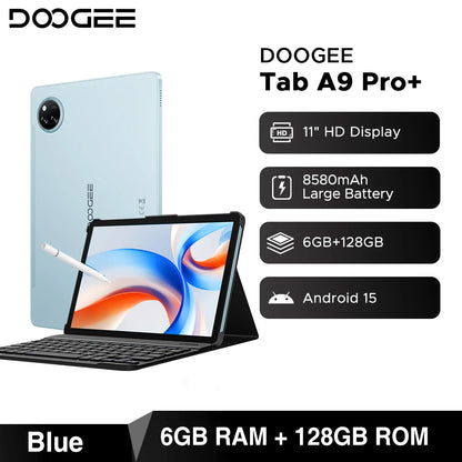 DOOGEE Tab A9 Pro+ Tablet PC Android 15 Dual Speakers 11'' Screen 30GB (6GB+24GB) 128GB 8580mAh Battery Widevine L1 Smart Pad