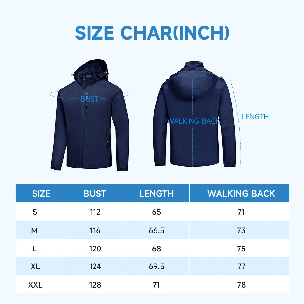 Modishion Hooded Waterproof Men's Jacket Soft Shell Jacket Breathable Outdoor Cycling Coat Mountaineering Clothes