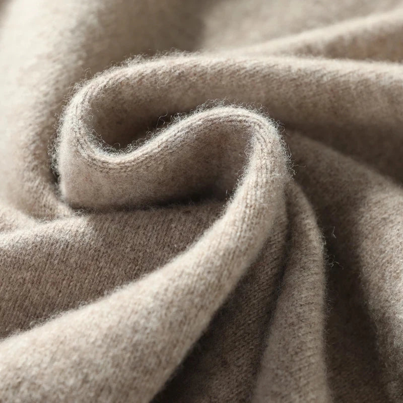 100% Cashmere Wool Men's Turtleneck Knit Sweater 2024 Autumn Winter High Collar Warm Jumper Men Turtle Neck Knitted Pullover