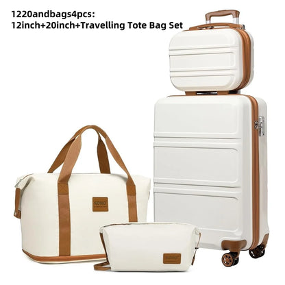 Kono  Fashion Luggage Set, Lightweight ABS Hard Shell Trolley Suitcases with TSA Lock, 4 Spinner Wheels (2/3/4/6 Pcs Set)