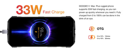 DOOGEE V Max Plus 5G Rugged Phone 6.58" Dimensity 7050 16GB+512GB Lighting Effects 22000mAh Battery 200MP AI Camera Cell Phone