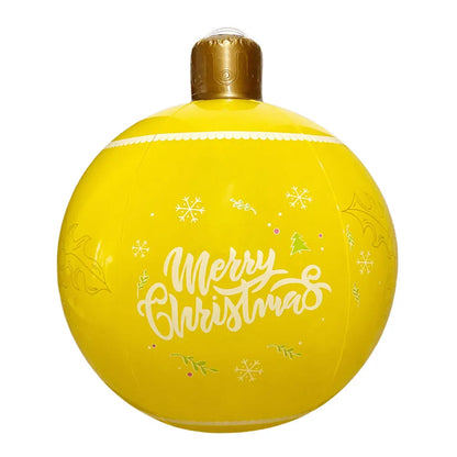 24Inch PVC Inflatable Christmas Ball 60cm Christmas Inflatable Ball Ornament Outdoor Xmas Tree Decoration Holiday Party Supplies