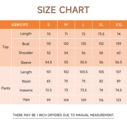 Modishion Women's V-neck long-sleeved pajamas home wear set loose and comfortable simple and fashionable Sleepwear