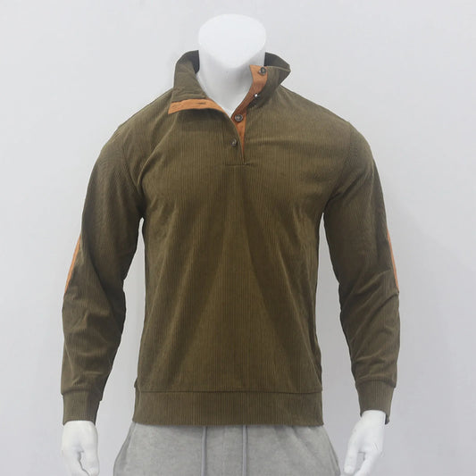 Men's Fashuion High Street Color Blocking Standing Collar Sweatshirt Outdoor Casual Pullover Tops