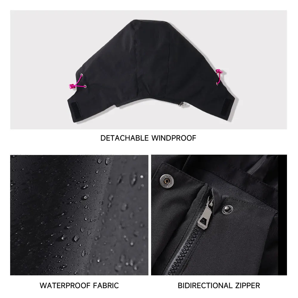 Modishion 3 in 1 thickened windproof waterproof lightweight hard shell jacket with fleece lining winter warm windbreaker