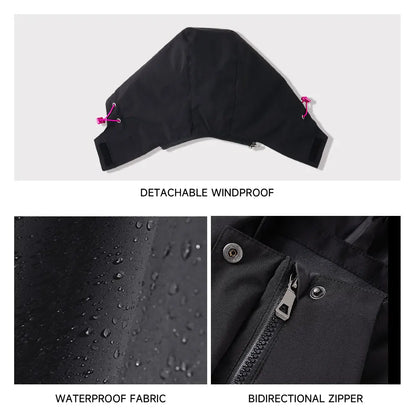 Modishion 3 in 1 thickened windproof waterproof lightweight hard shell jacket with fleece lining winter warm windbreaker