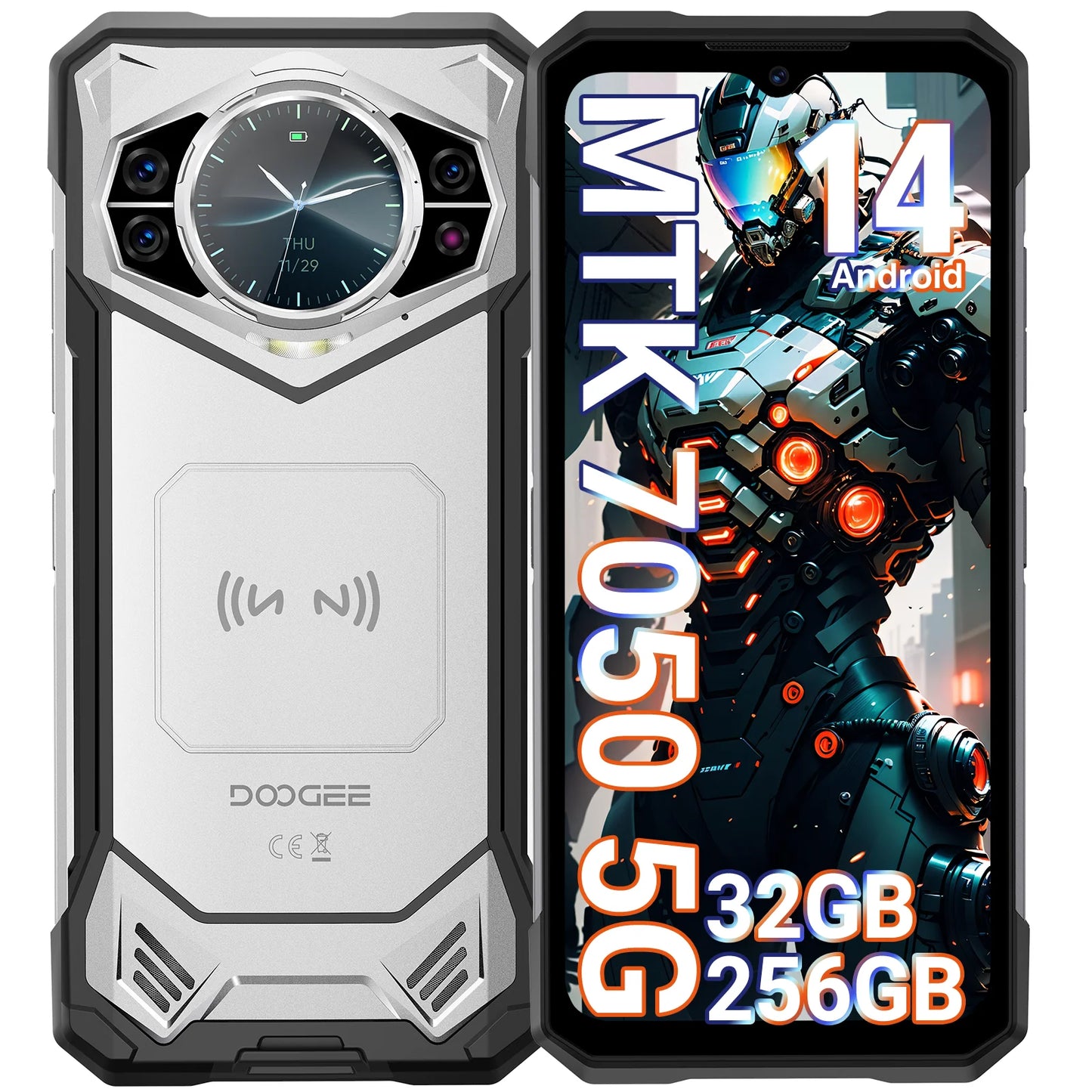 DOOGEE S200 5G Rugged Phone 1.32" Rear Display 12GB 256GB 6.72" 120Hz 100MP AI Main Camera 10100mAh Battery 33W Smartphone