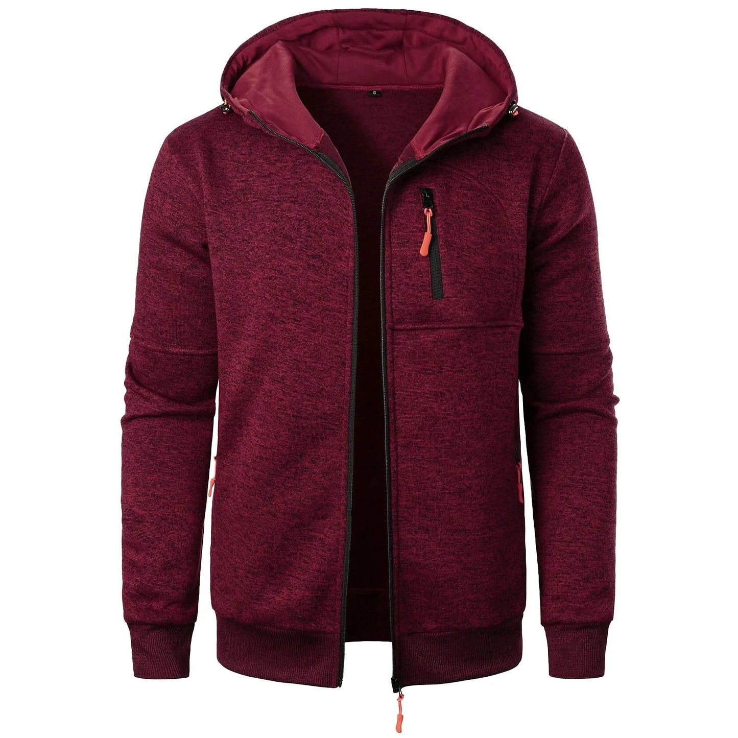 Spring And Fall Basic Breathable Sports Hooded Thin Regular Fit Comfy Zipper Cardigan Top Jacket For Man