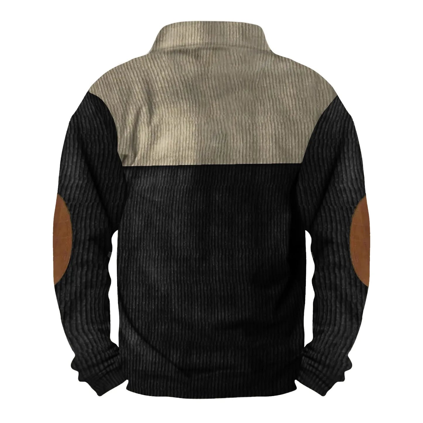 Men's Fashuion High Street Color Blocking Standing Collar Sweatshirt Outdoor Casual Pullover Tops