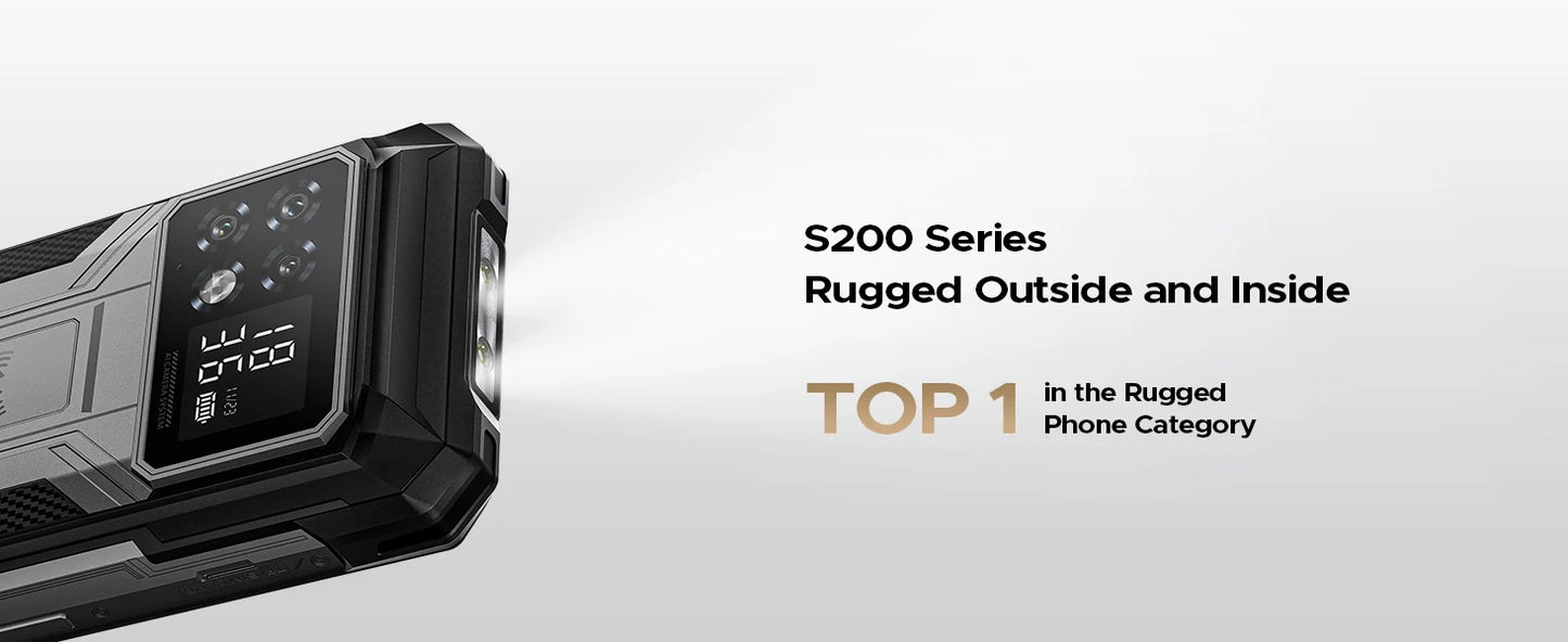 DOOGEE S200 Max 5G Rugged Phone Dual light Flashlight 16GB 512GB 22000mAh 66W 1.32" Rear Display 6.72” 120Hz NFC Smartphone