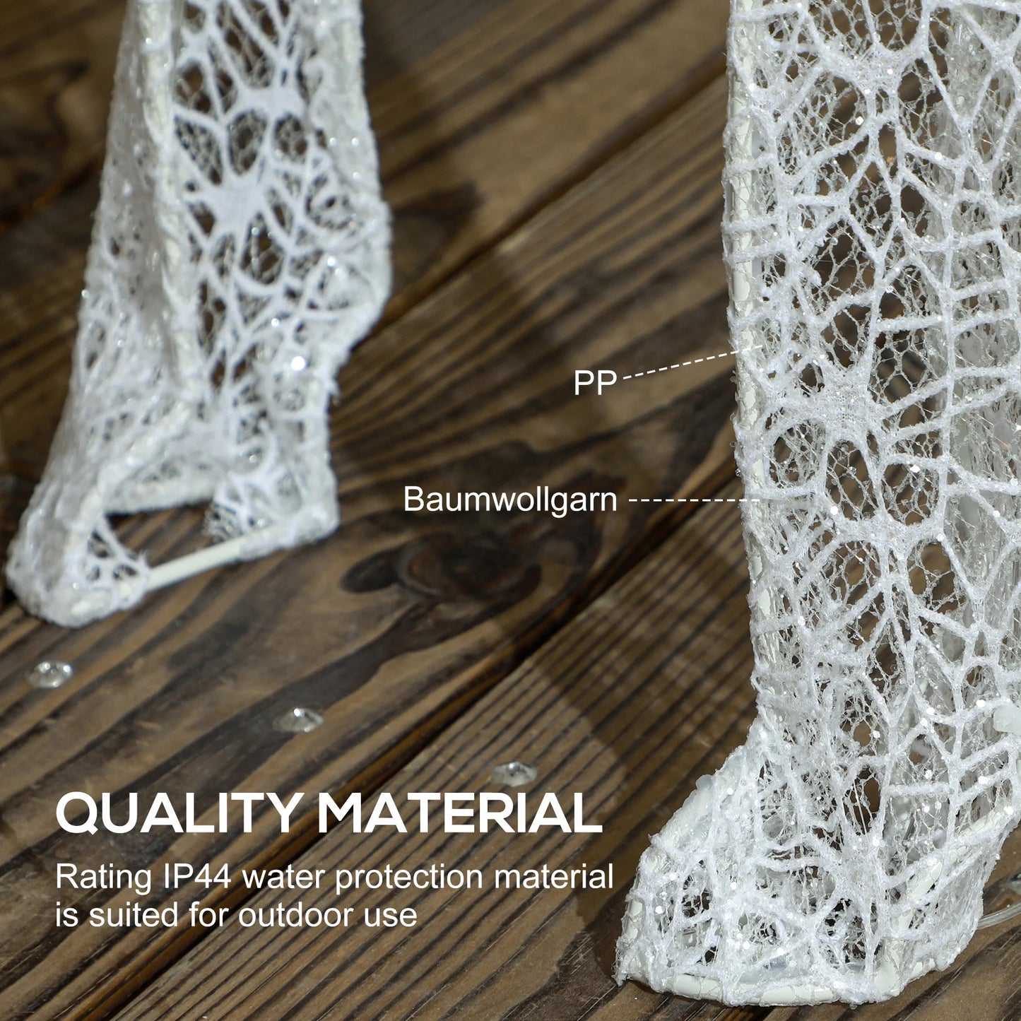 Outsunny Light Up Reindeer & Sleigh Christmas Decoration w/ 170 LED Lights