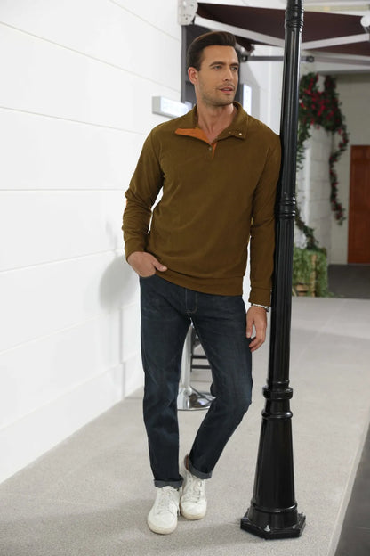 Spring And Autumn Korean Version Fashionable Streetwear Top Men's Outdoor Casual Standing Collar Long-sleeved Sweater