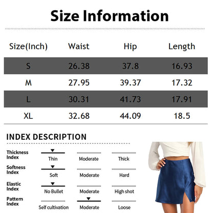 High Waist Zipper Satin Ribbon Lined Skirt For Lady Fashion Solid Color Lightweight Verrsatile Summer A-line Half Skirt