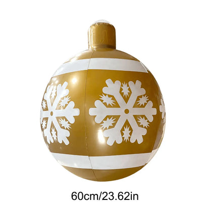 24Inch PVC Inflatable Christmas Ball 60cm Christmas Inflatable Ball Ornament Outdoor Xmas Tree Decoration Holiday Party Supplies