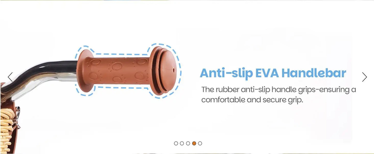 14 Inch Kids Balance Bike, Lightweight Height-adjustable Push Bike with Removable Basket and Rubber Air Tires