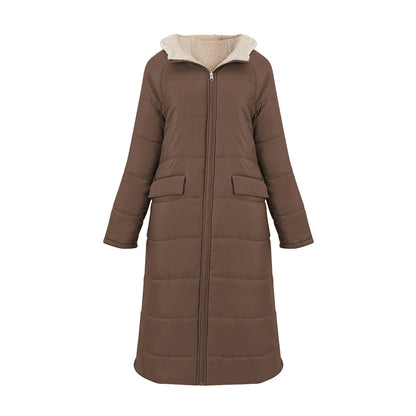 Tieker solid color mid-length hooded cotton coat double-sided women's coat casual winter warm jacket slim cotton coat