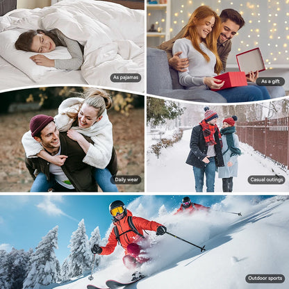 Modishion Winter Thermal Underwear Set Women's Stand Collar Long Sleeve Bottom Thermal Underwear Soft and Skin-friendly