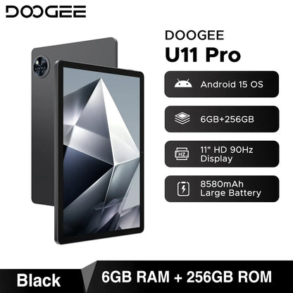 DOOGEE U11 Pro 2in1 PC Tablet Android 15 30GB(6+24) 256GB 11" 8580mAh Battery Dual Speakers Unisoc T7200 Widevine L1 Tablet