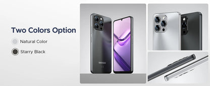 DOOGEE Note 58 Android 15 Smartphone 8GB 128GB 6.75" HD+ 90Hz IPS Screen 6250mAh Large battery NFC Widevine L1 Cell Phone