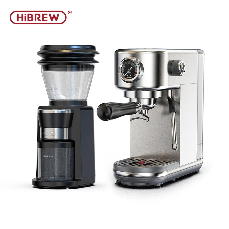 HiBREW Automatic Burr Mill Electric Coffee Grinder with 31 Gears for Espresso American Coffee Pour Over Visual Bean Storage G3