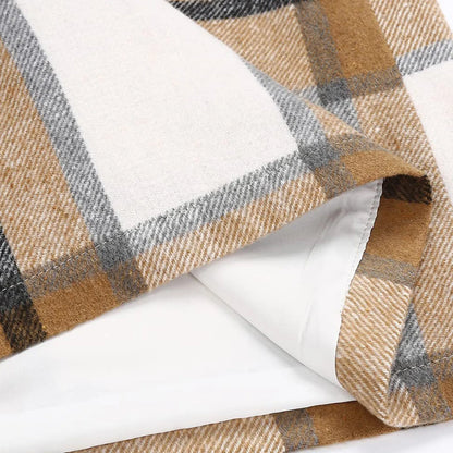 Plaid Half Length Skirt Women’s A-Line Solid Colour High Waist Min Dress Tight Skirt Single-breasted Corduroy Slim Skirt