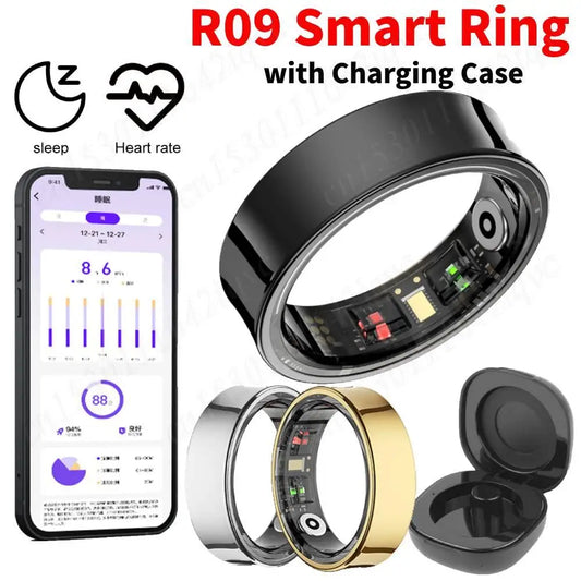 R09 Smart Ring for Men Women Heart Rate Blood Oxygen Body Temperature Monitoring Fitness Tracker For Xiaomi Samsung iOS Android