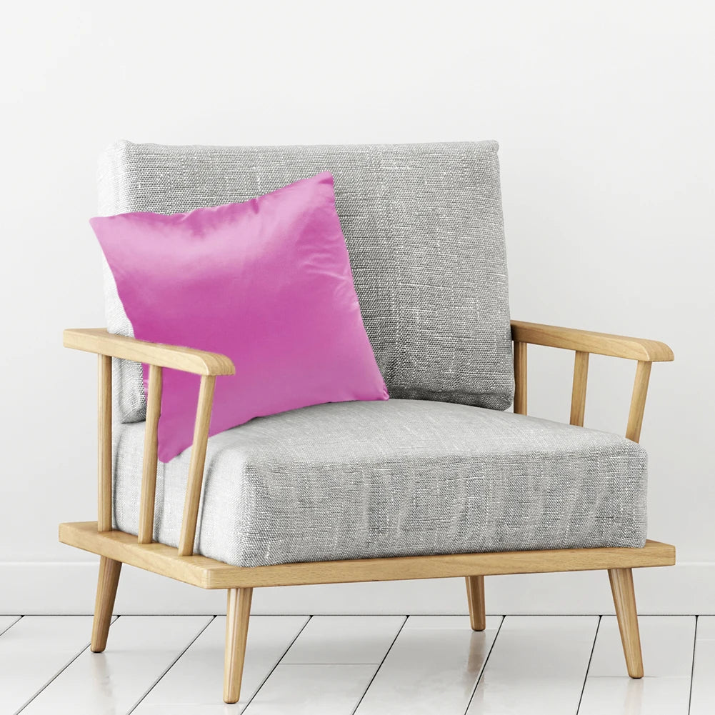 Satin Silk Chair Cushion Sleeve Fashion Glossy Throw Pillowcase Solid Color Hidden Zipper Home Textile Bedroom Decoration