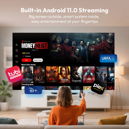 XGODY 4K HY300 Pro+ Projector Built-in 5W Speaker 1280*720P Android 11 12000 Lumens Wifi6 BT5.4 Portable Outdoor Projector