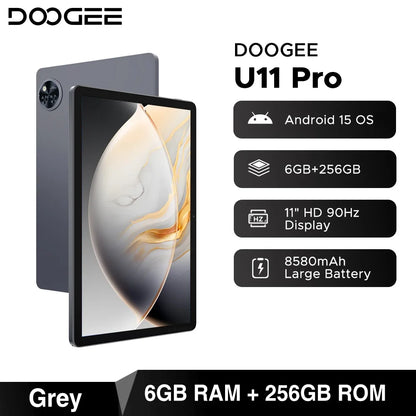 DOOGEE U11 Pro 2in1 PC Tablet Android 15 30GB(6+24) 256GB 11" 8580mAh Battery Dual Speakers Unisoc T7200 Widevine L1 Tablet