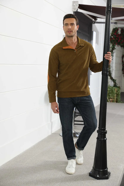 Spring And Autumn Korean Version Fashionable Streetwear Top Men's Outdoor Casual Standing Collar Long-sleeved Sweater