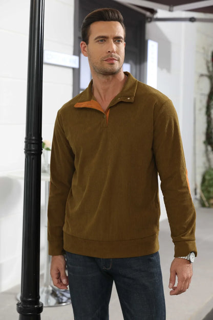 Spring And Autumn Korean Version Fashionable Streetwear Top Men's Outdoor Casual Standing Collar Long-sleeved Sweater