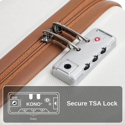 Kono  Fashion Luggage Set, Lightweight ABS Hard Shell Trolley Suitcases with TSA Lock, 4 Spinner Wheels (2/3/4/6 Pcs Set)