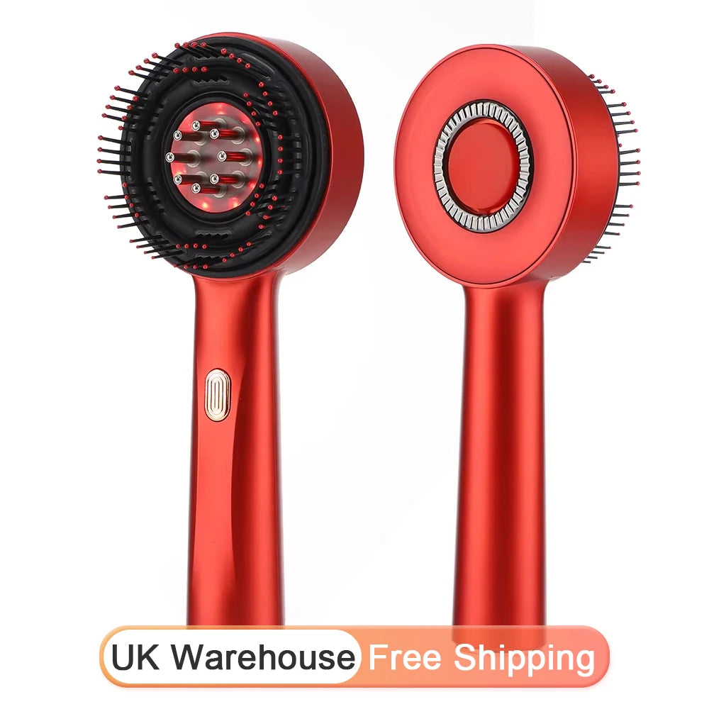 Electric Vibration Massage Comb Blue Red Light Therapy Hair Growth Massage Scalp Brush Anti Hair Loss Improve Scalp Health Care
