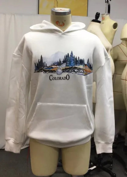 Unisex Fall Harajuku Style Embroidered Streetwear Long Sleeve Baggy Hooded Sweatshirt Fashion Casual Comfy Pullover Hoodies